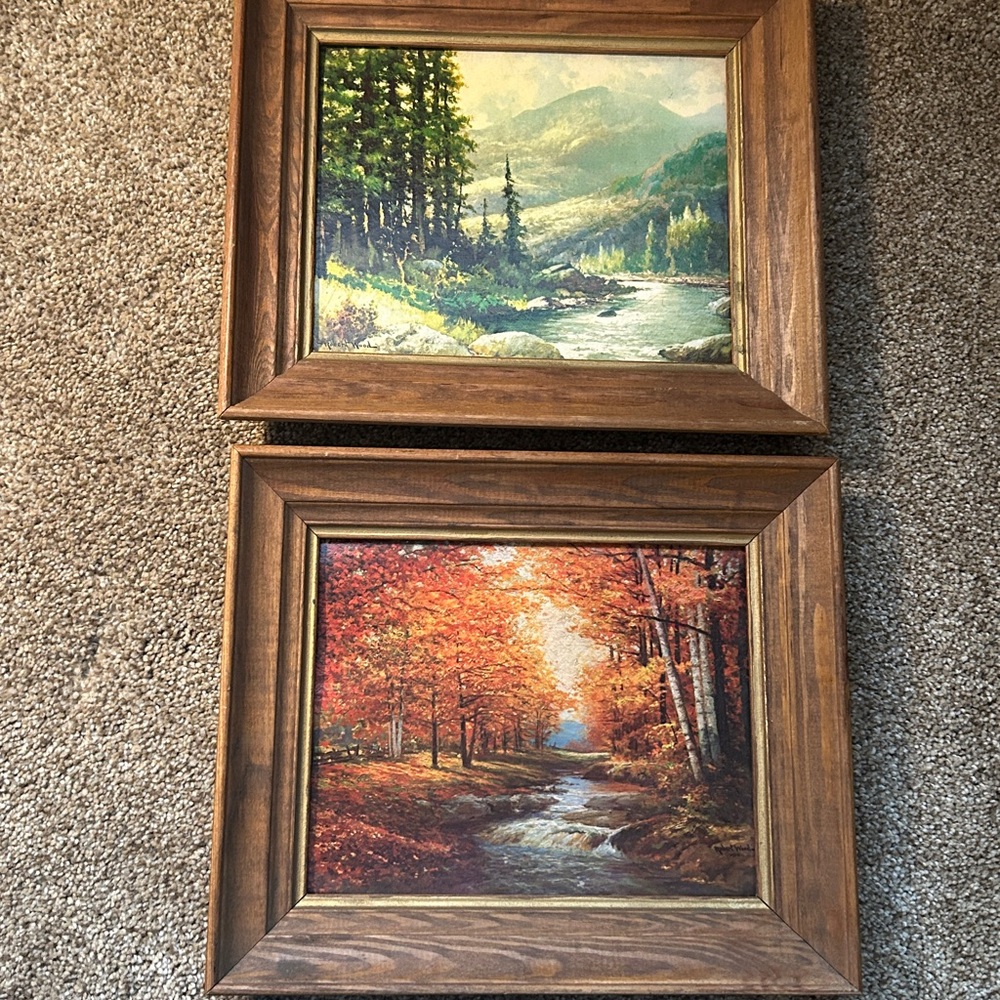 Set of Vintage Robert Wood signed paintings 8 x 10.